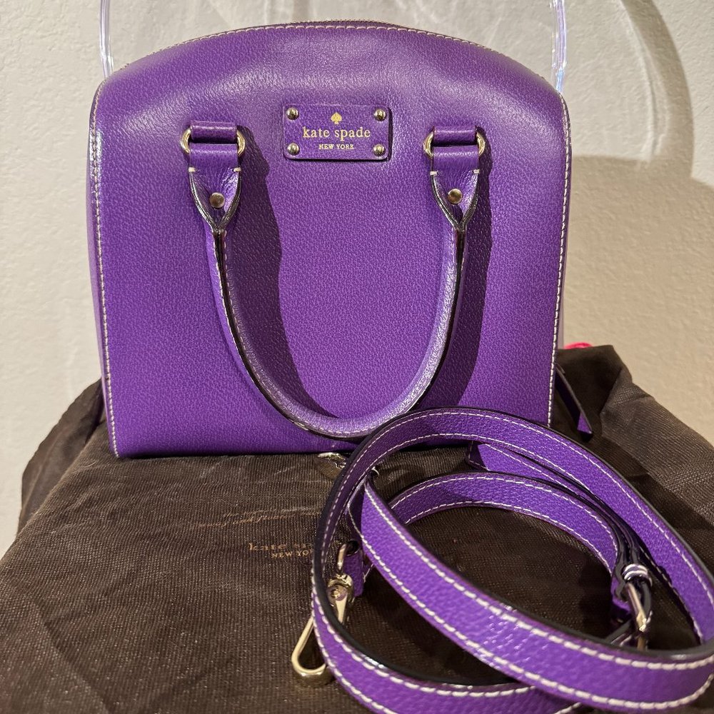 Kate Spade Purple Leather Tophandle Satchel w/ Strap